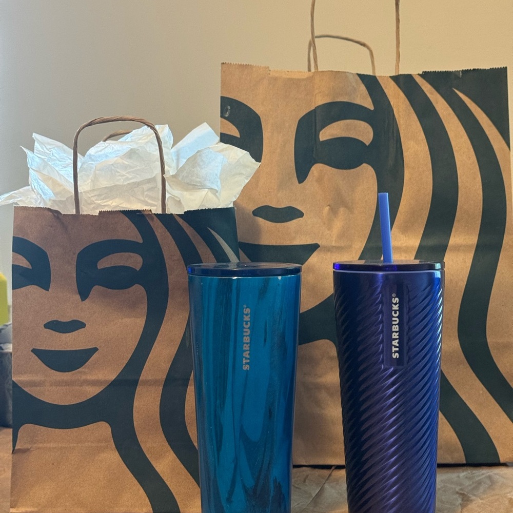 Starbucks 2 Venti Blue Drinkware Collection